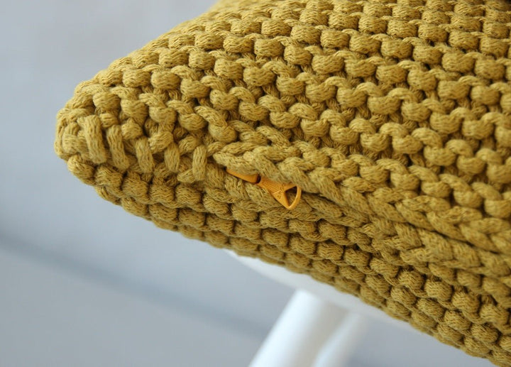Knitted square cushion | GOLDEN KIWI - Zuri House