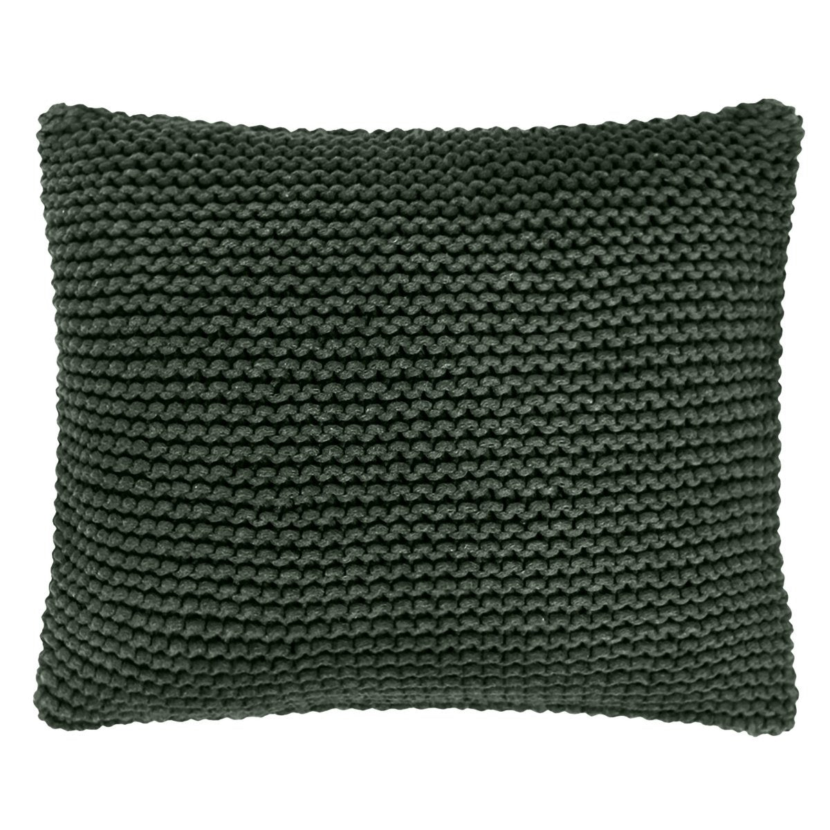 Knitted square cushion | OLIVE GREEN - Zuri House
