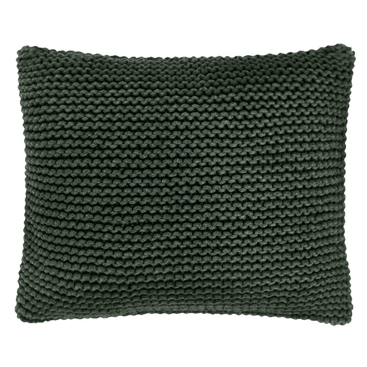 Knitted square cushion | OLIVE GREEN - Zuri House