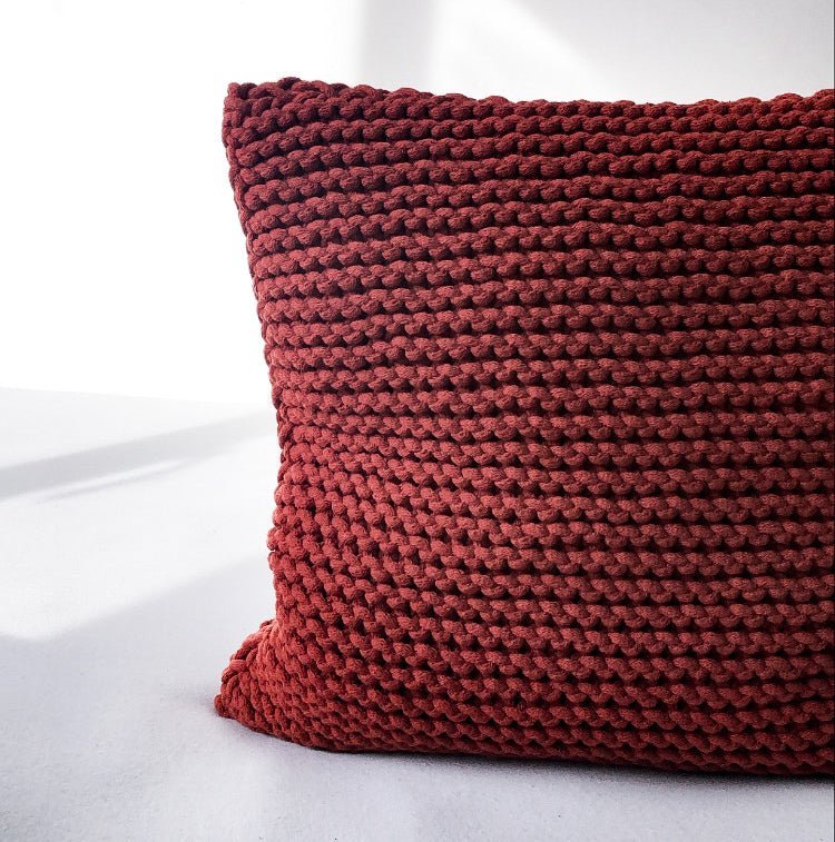 Knitted square cushion | TERRACOTTA - Zuri House