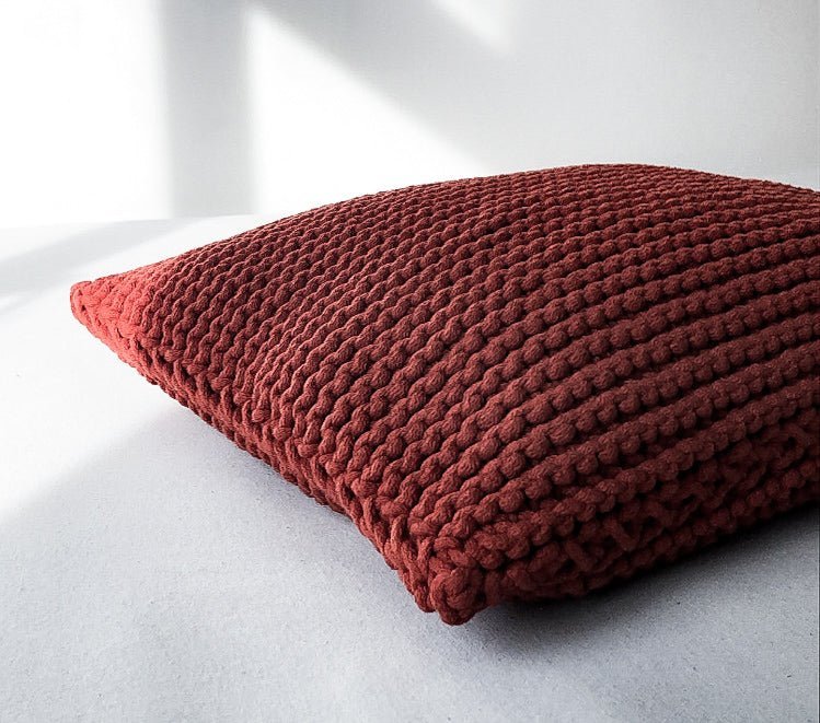 Knitted square cushion | TERRACOTTA - Zuri House