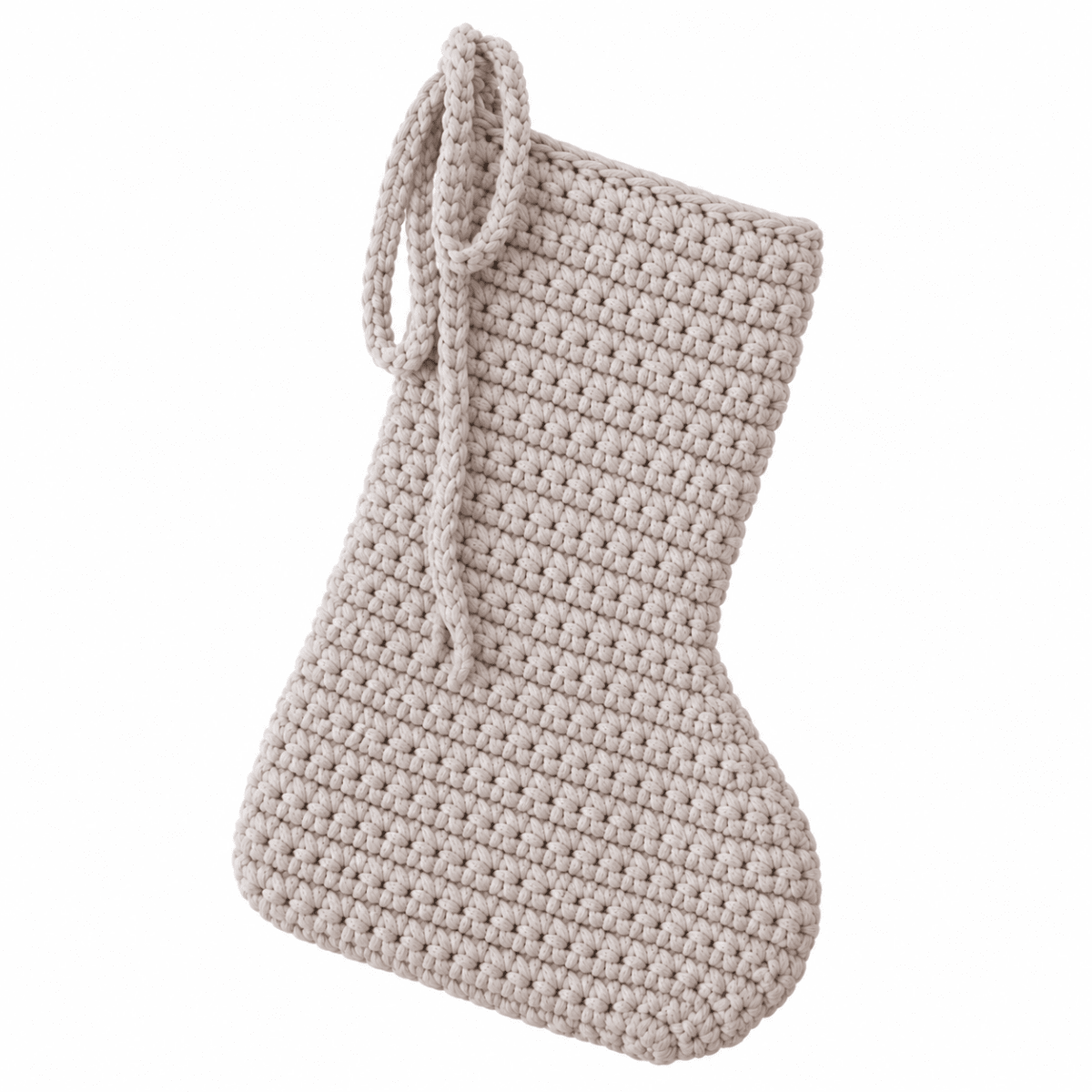 Large Crochet Christmas Stocking | OATMEAL - Zuri House