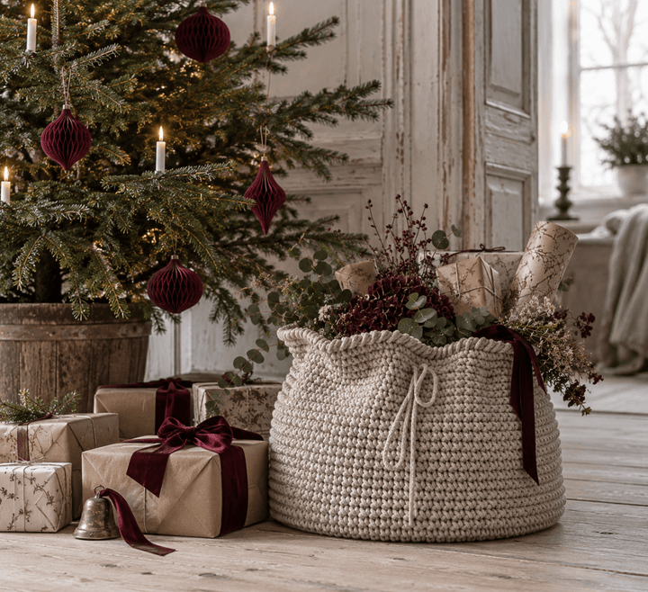 Large Crochet Santa Sack | OATMEAL - Zuri House