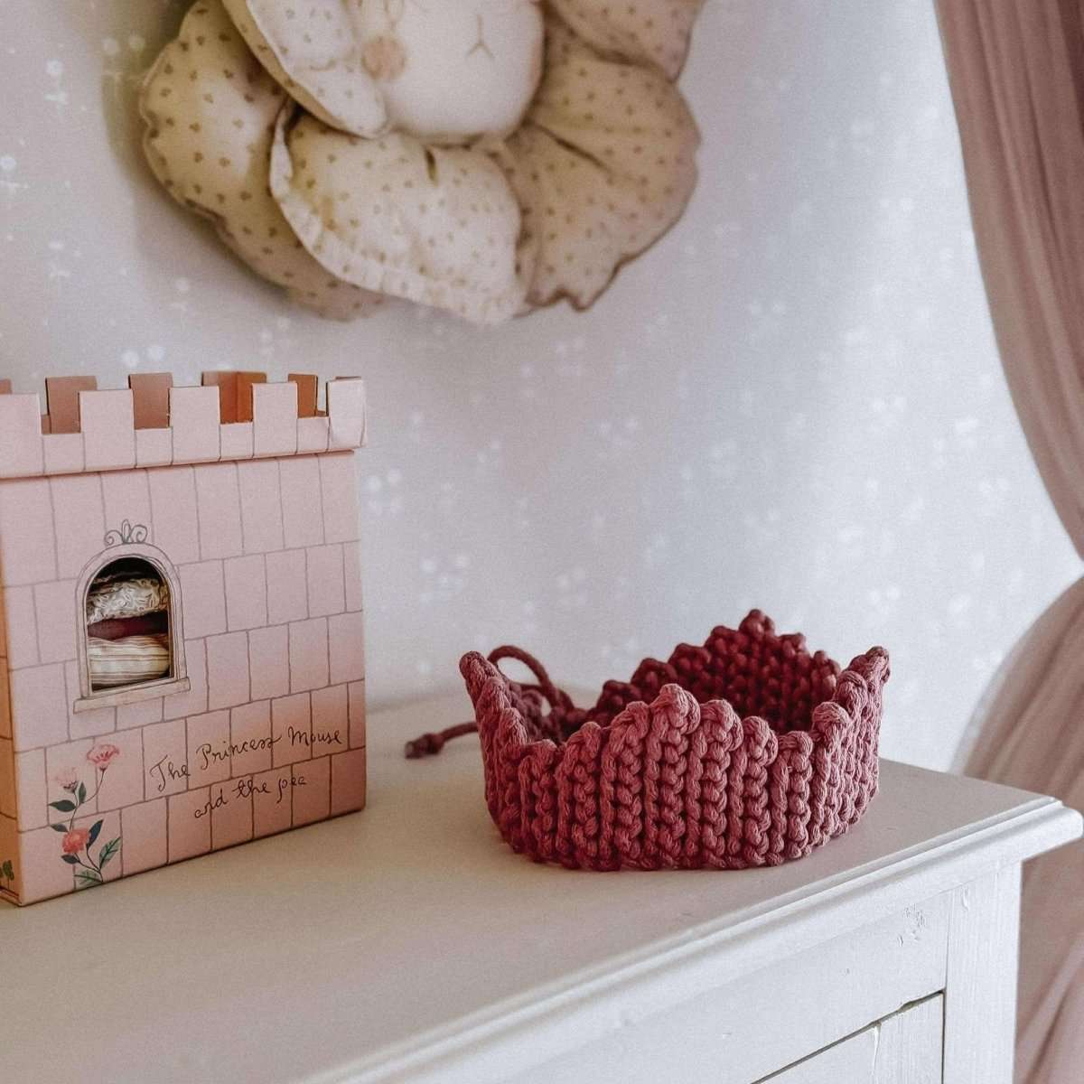 Natural cotton crown | old rose - Zuri House