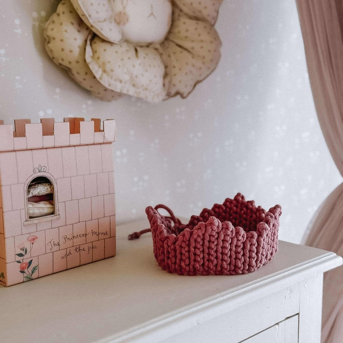 Natural cotton crown | old rose - Zuri House
