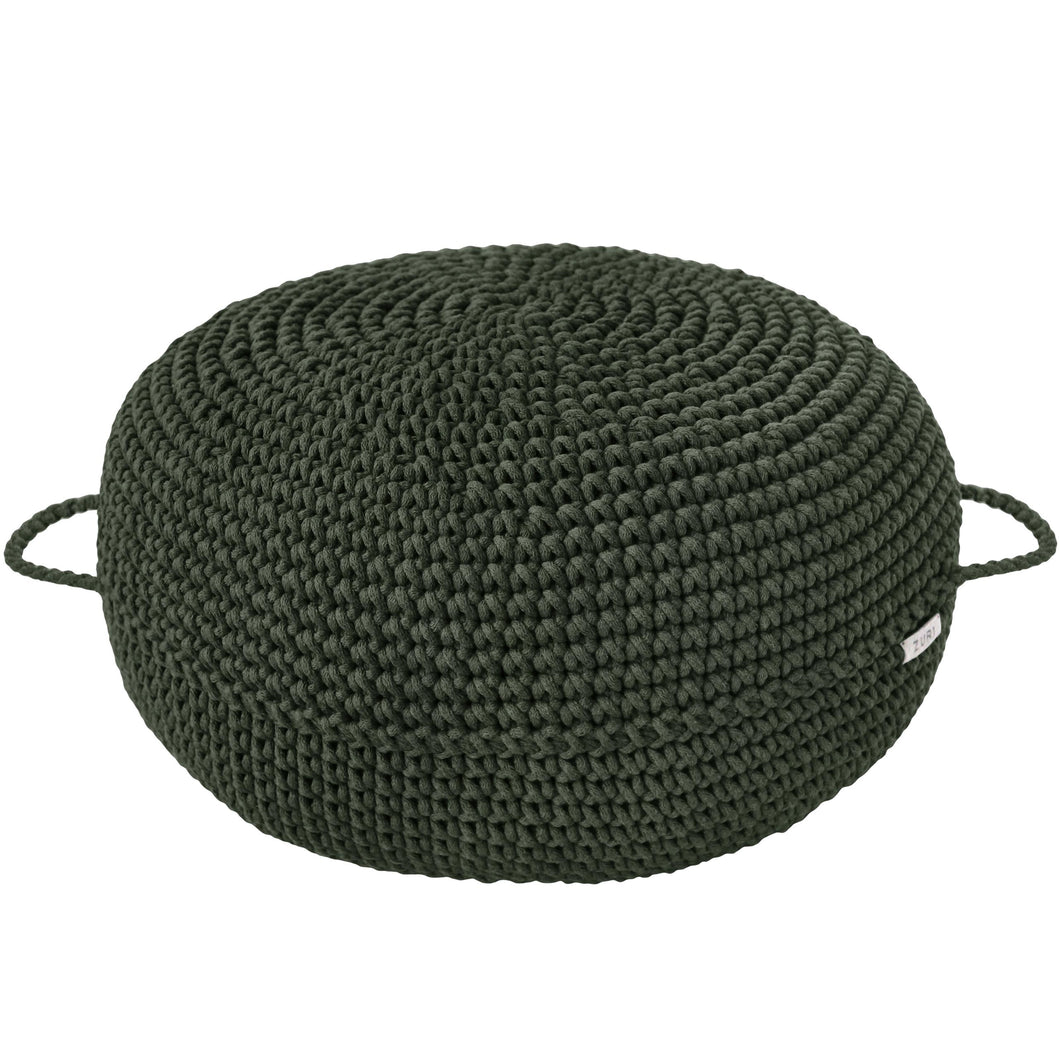 Crochet ottoman | OLIVE GREEN