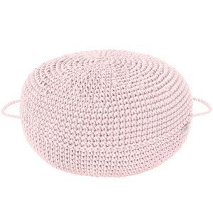 pale pink hand crochet ottoman