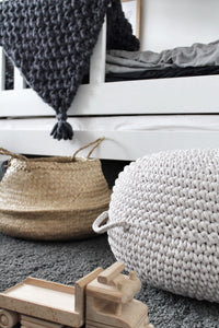 Crochet ottoman | OATMEAL - Zuri House