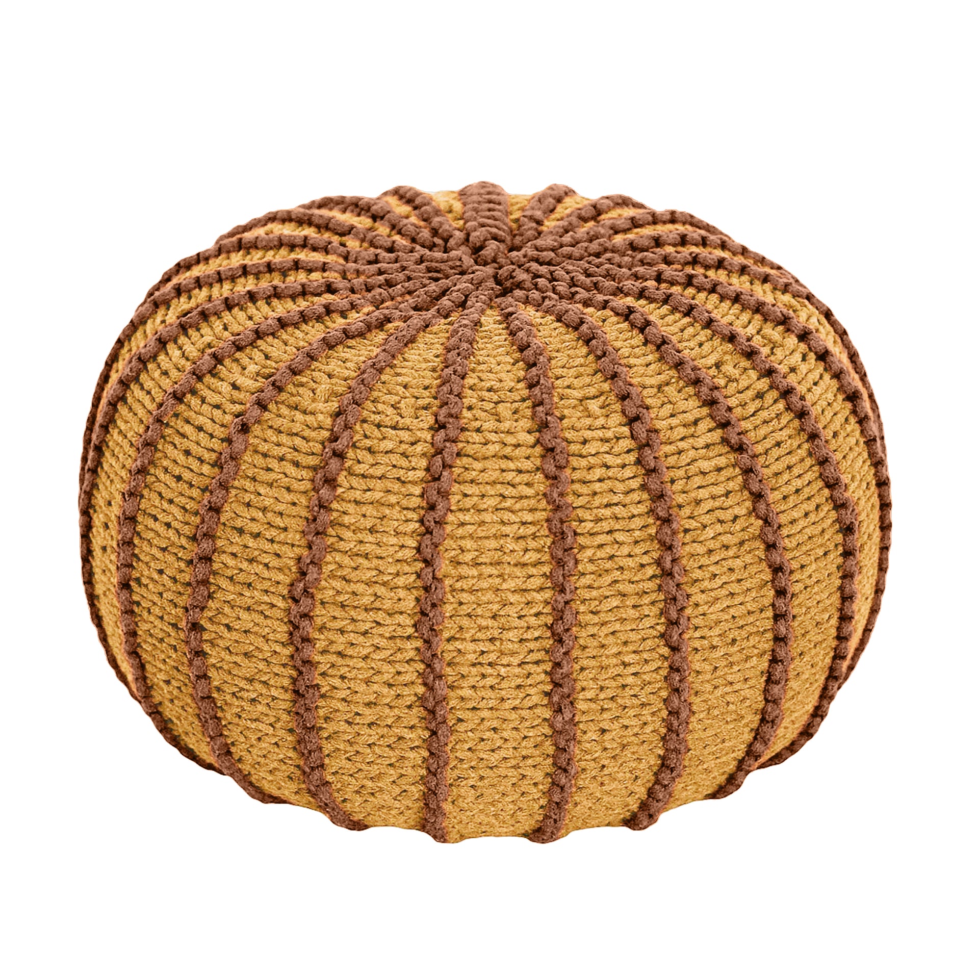 Knitted pouffe ZIGGY | CINNAMON