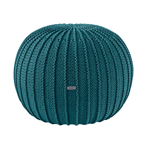 Knitted pouffe, Medium | OCEAN BLUE | R2G