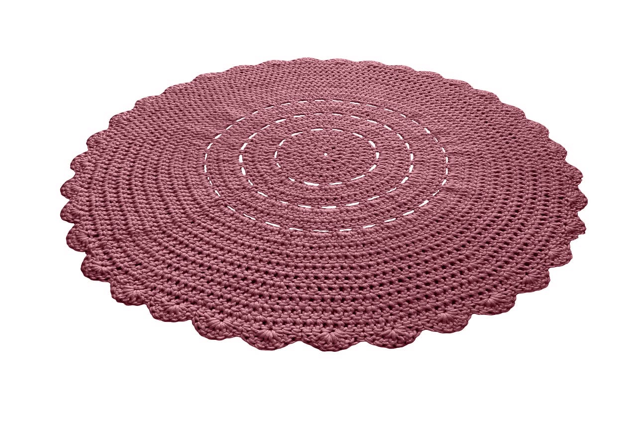Crochet doily rug | OLD ROSE