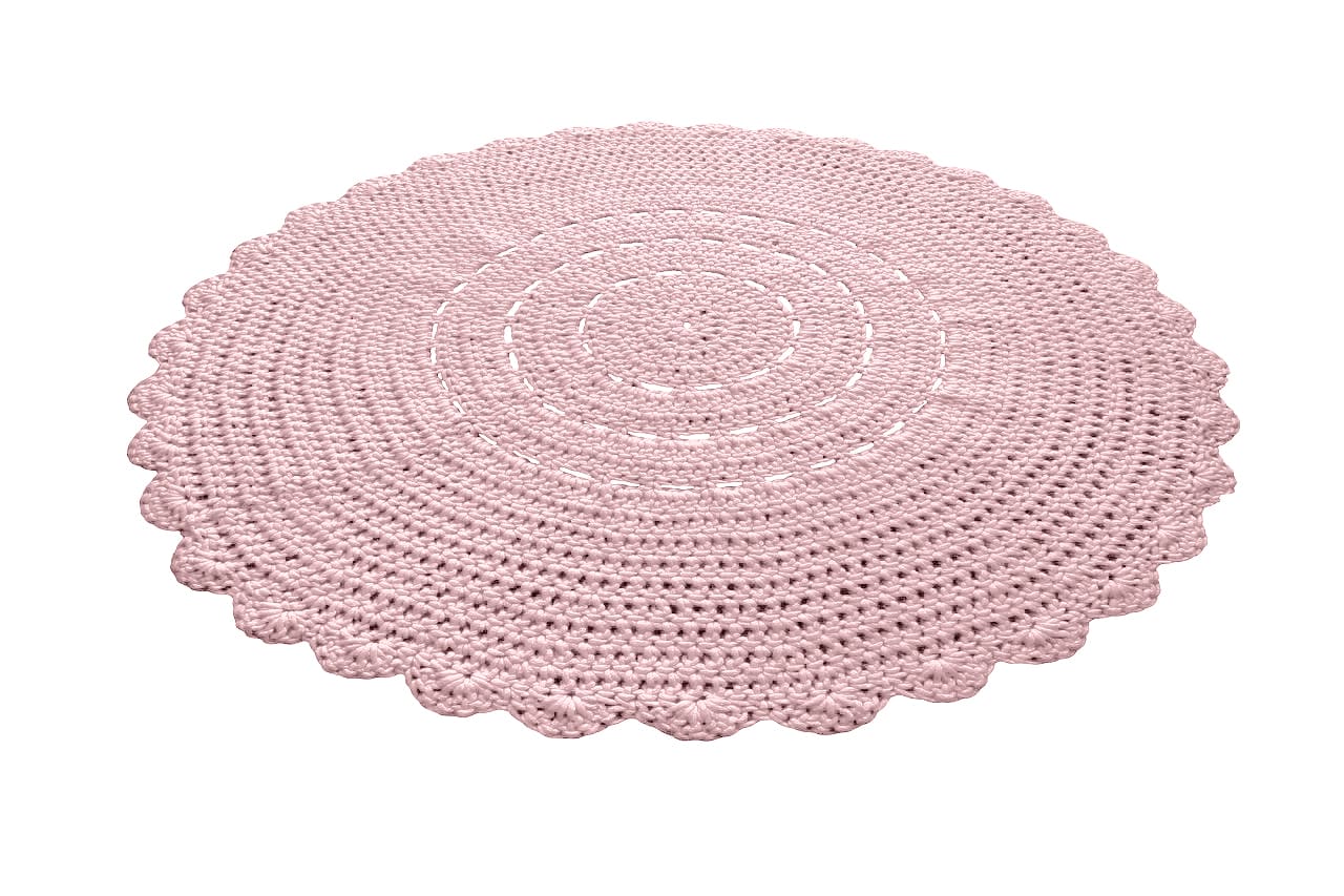 Crochet doily rug | POWDER PINK