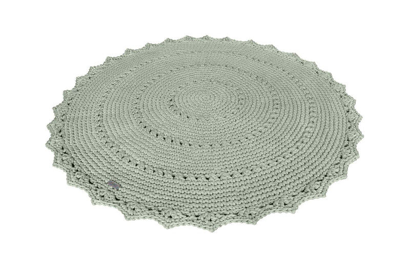 Crochet rug MANDALA | LIGHT OLIVE