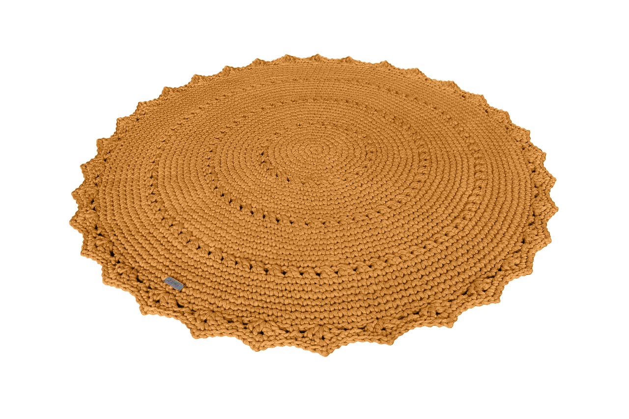 Crochet rug MANDALA | MUSTARD