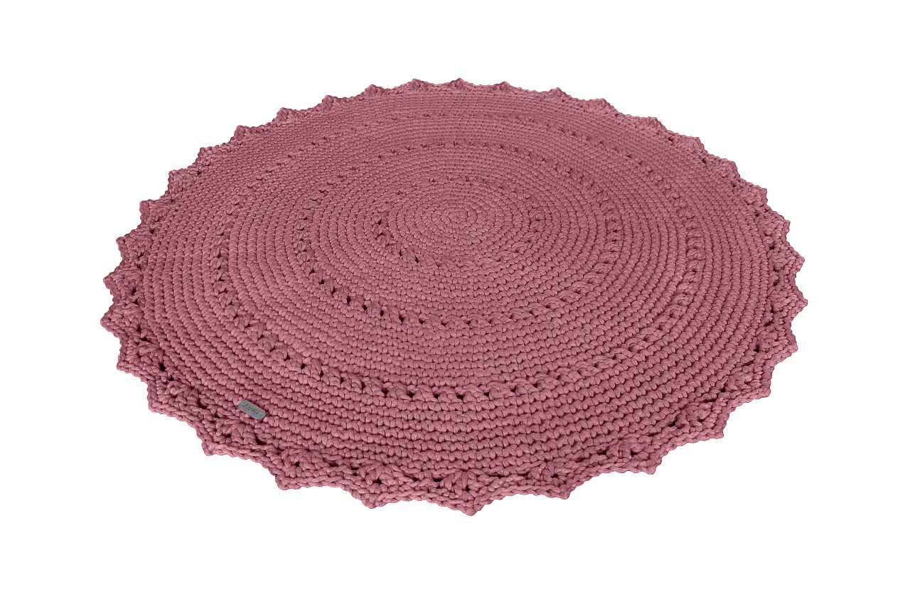 Crochet rug MANDALA | OLD ROSE