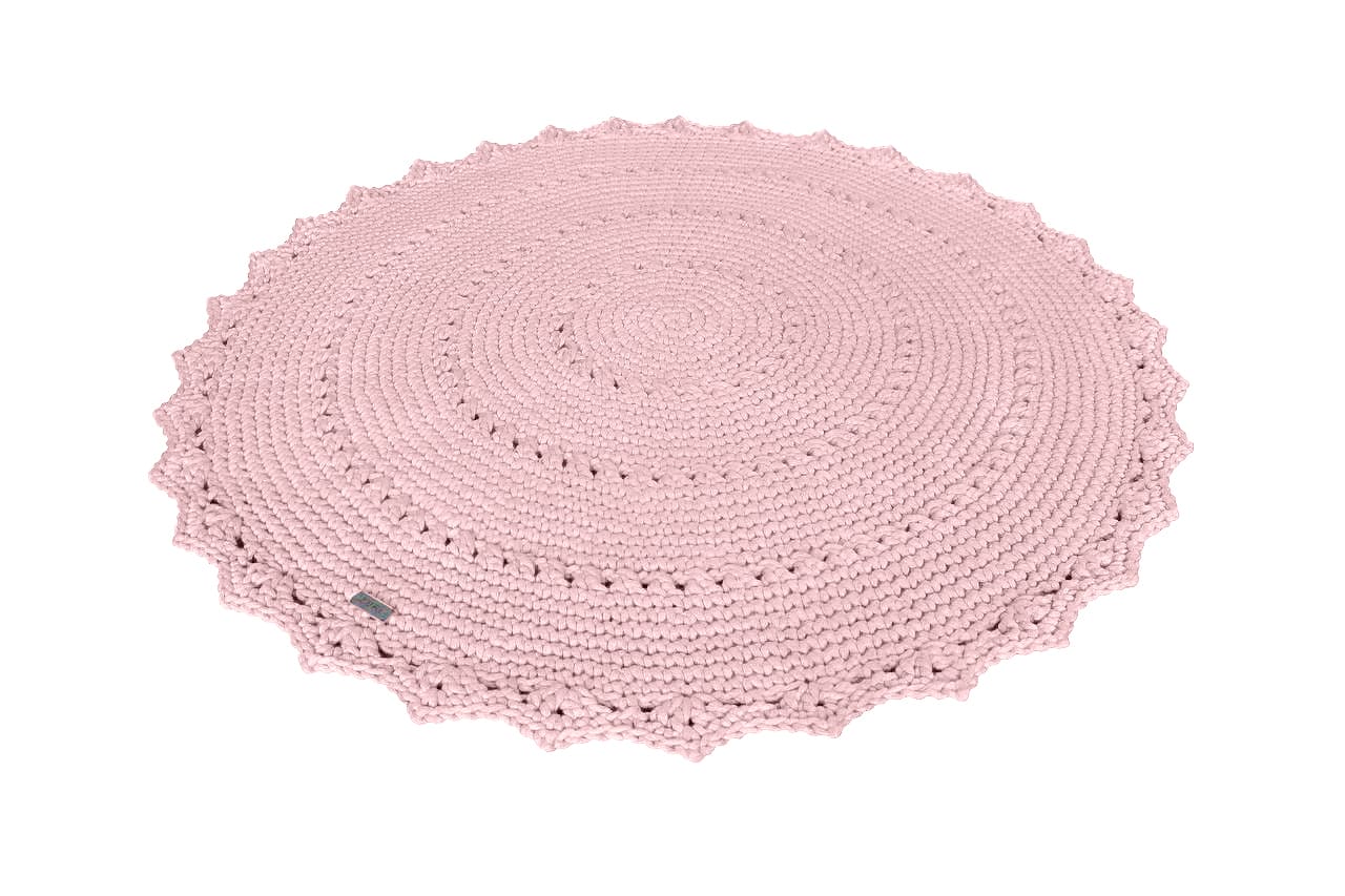 Crochet rug MANDALA | POWDER PINK