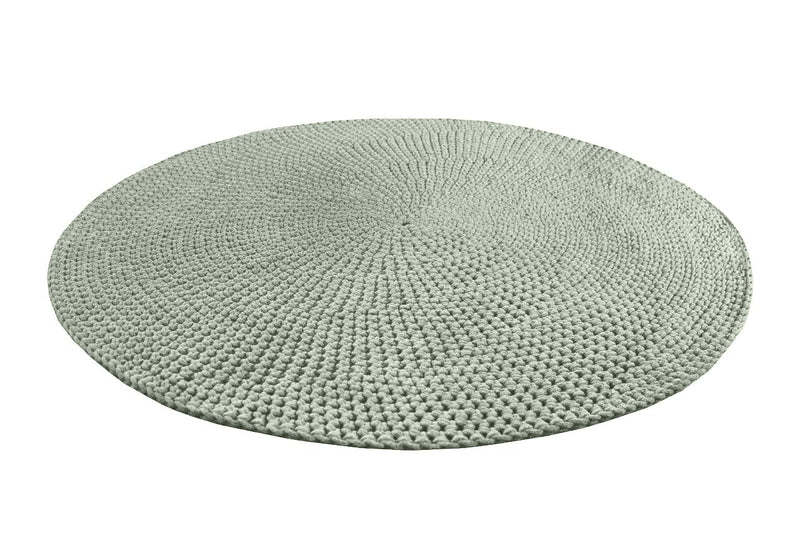 Crochet rug MOON | LIGHT OLIVE