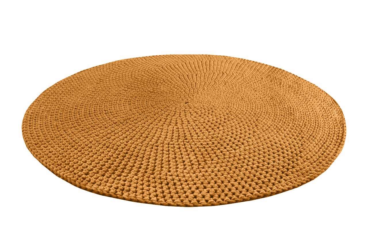 Crochet rug MOON | MUSTARD
