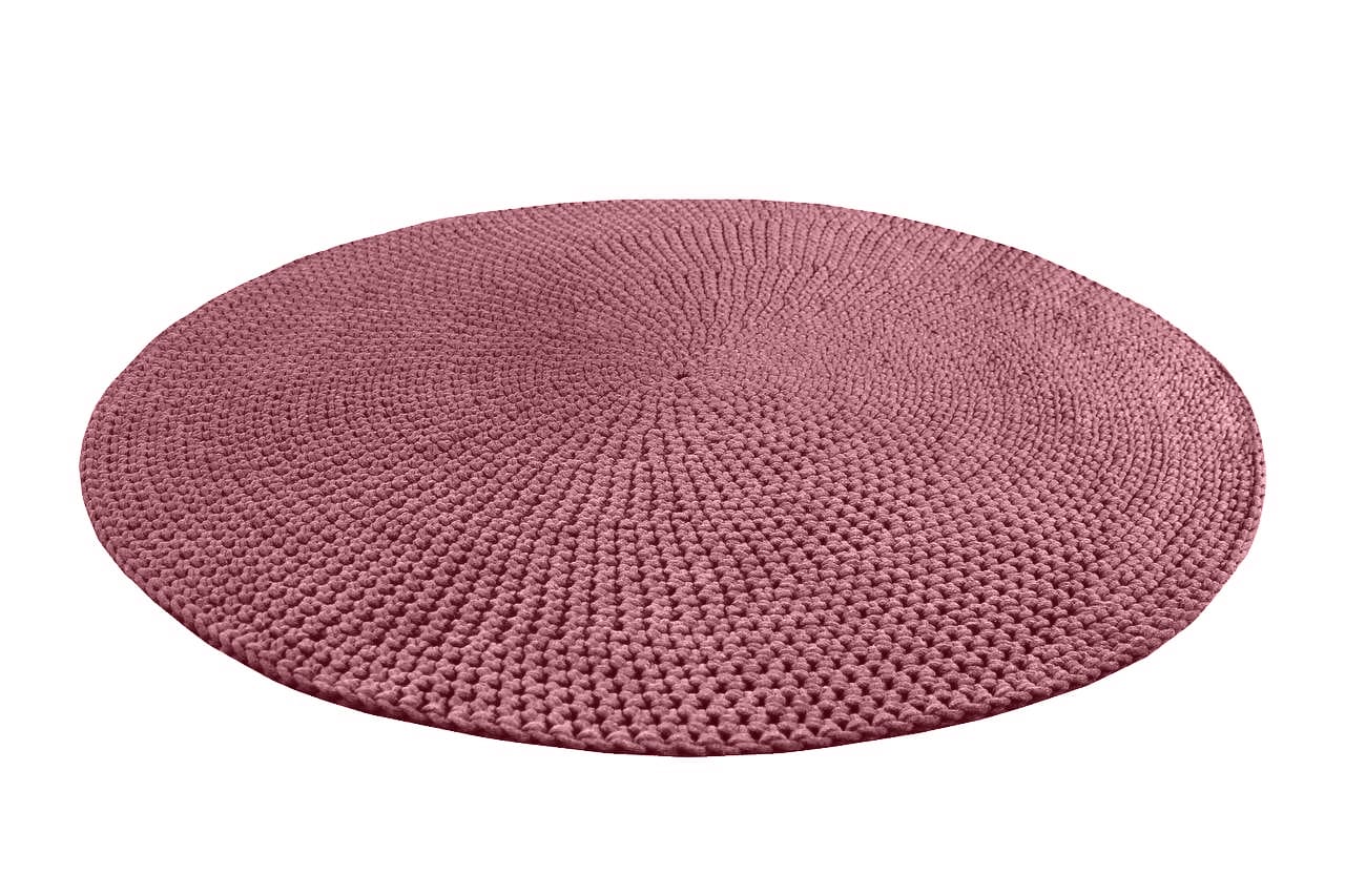 Crochet rug MOON | OLD ROSE