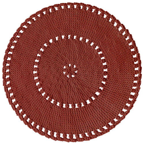 TERRACOTTA round cotton rug boho style