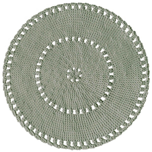 light olive hand crochet rug