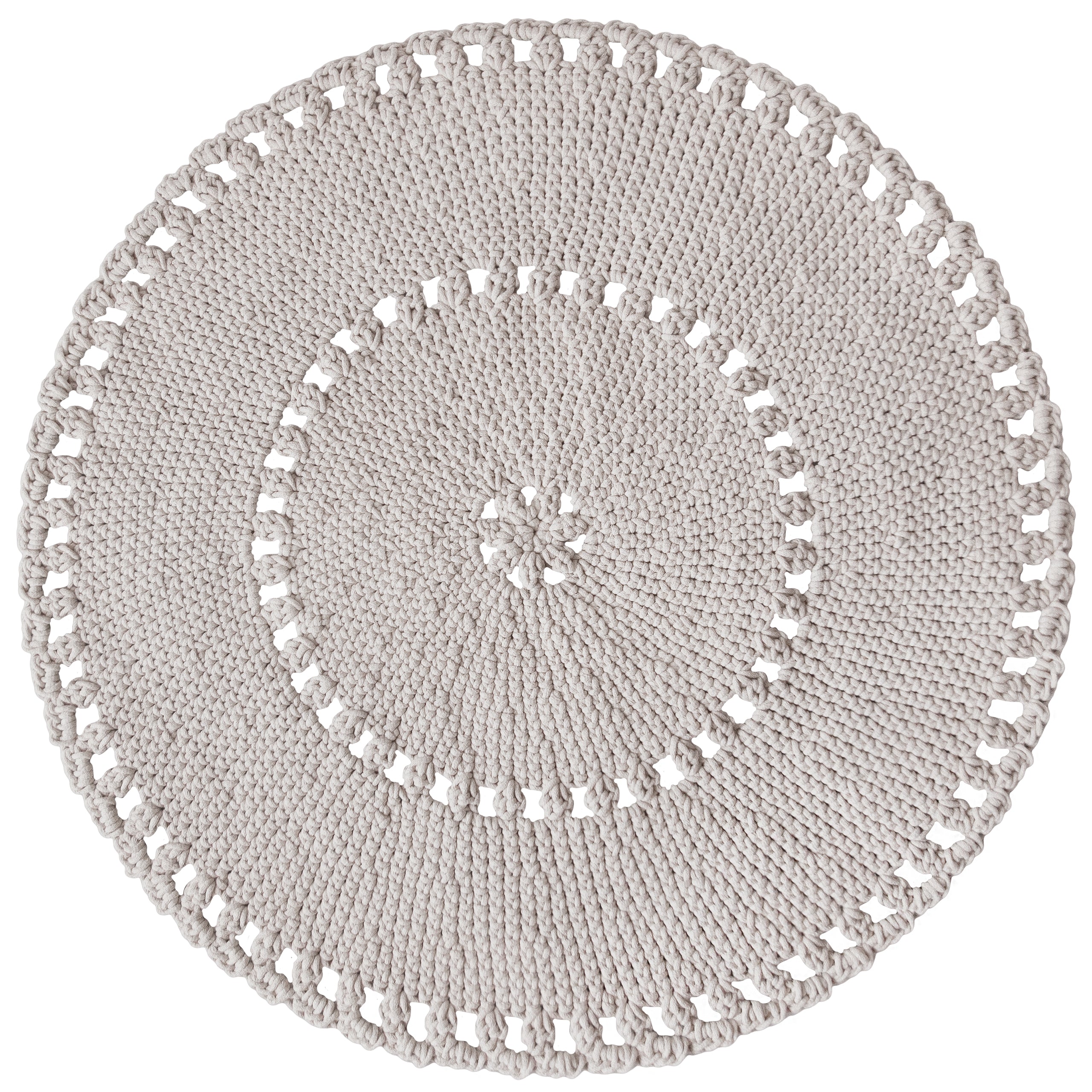 crochet  boho rug neutral colours