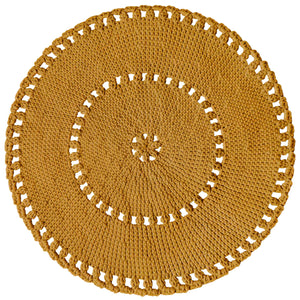 mustard cotton crochet rug
