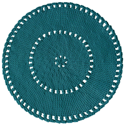 Crochet BOHO rug |  OCEAN BLUE