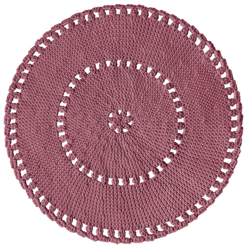 oldrose handcrochet cotton boho rug