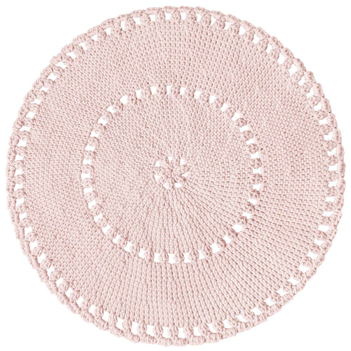 pale pink round boho rug