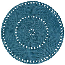 petrol hand crochet cotton rug