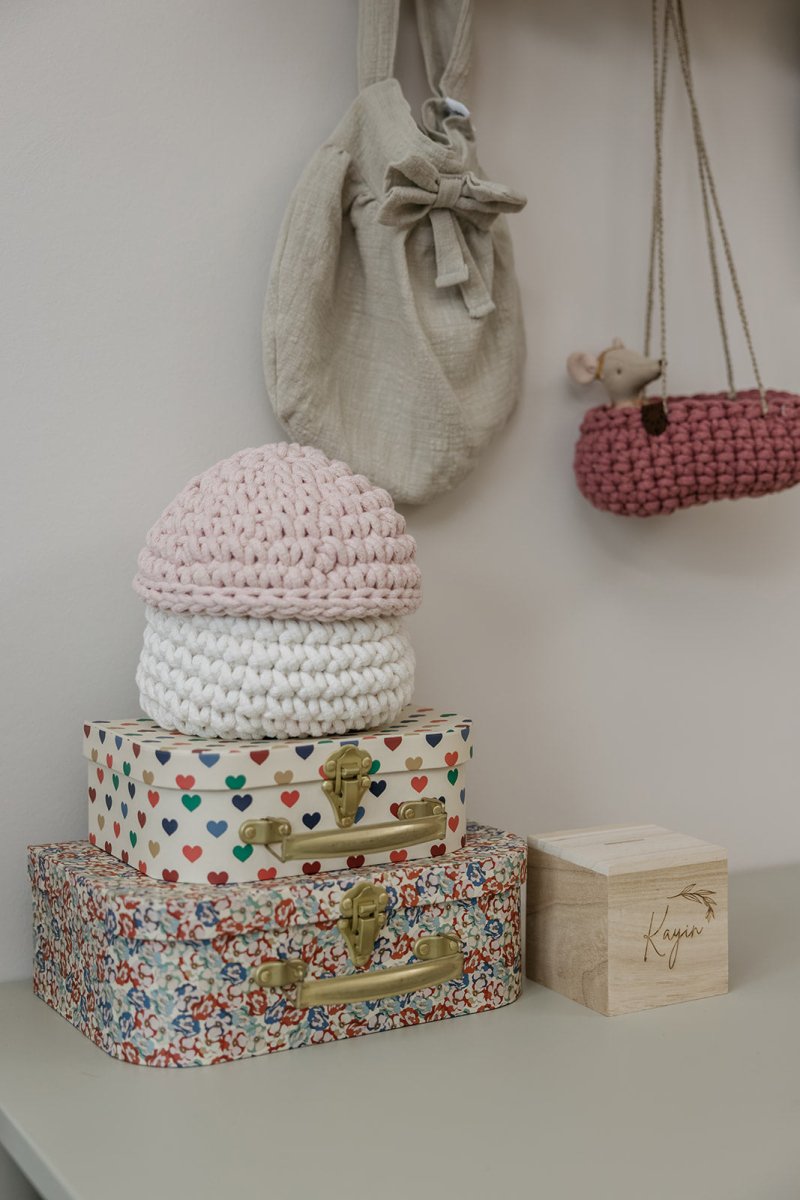 Smurf Basket | IVORY & PALE PINK - Zuri House
