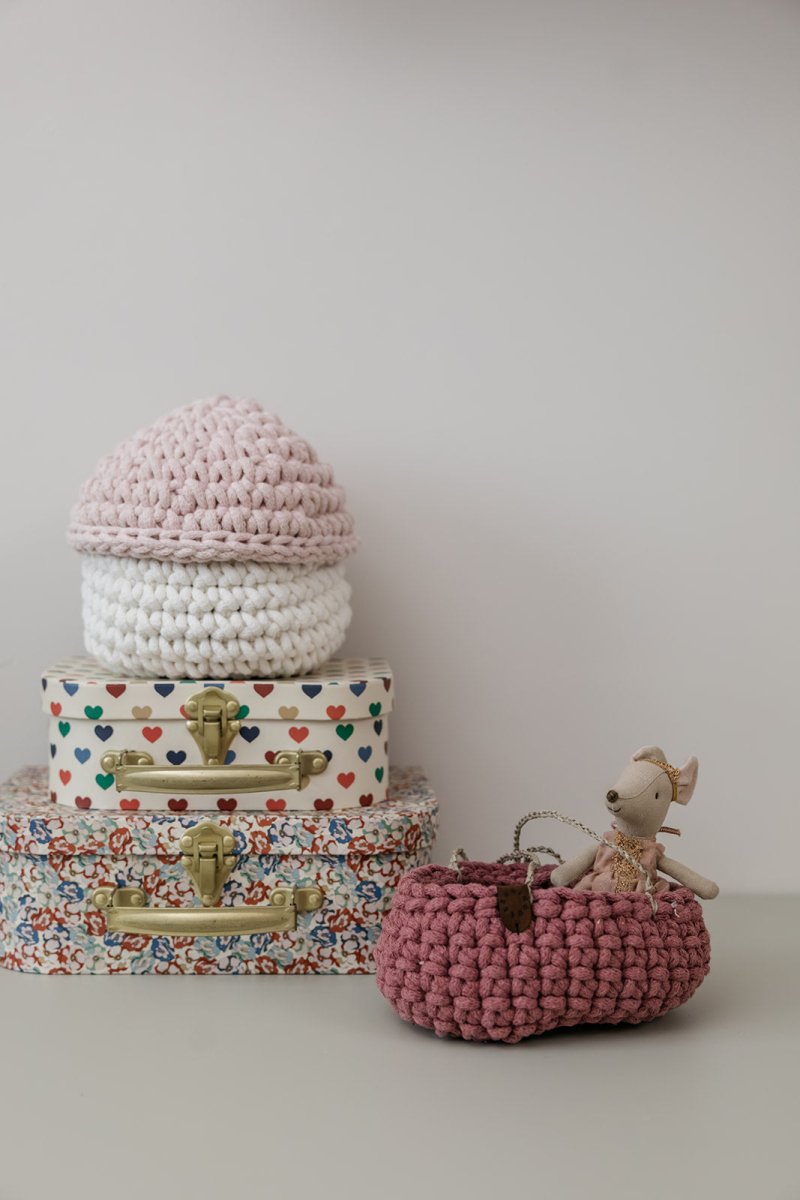 Smurf Basket | IVORY & PALE PINK - Zuri House