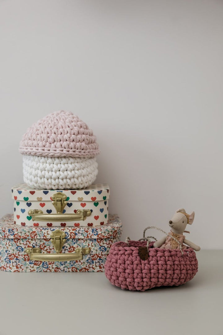 Smurf Basket | IVORY & PALE PINK - Zuri House