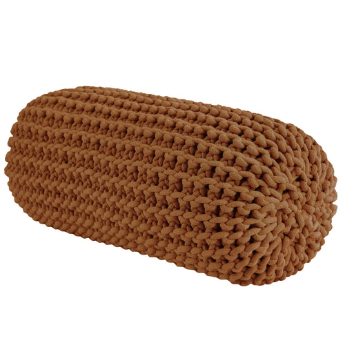 Chunky knitted bolster footrest |  CINNAMON