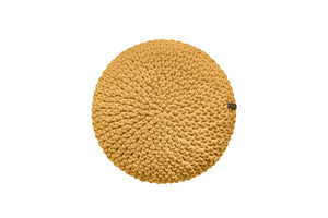 Crochet round cushion | MUSTARD