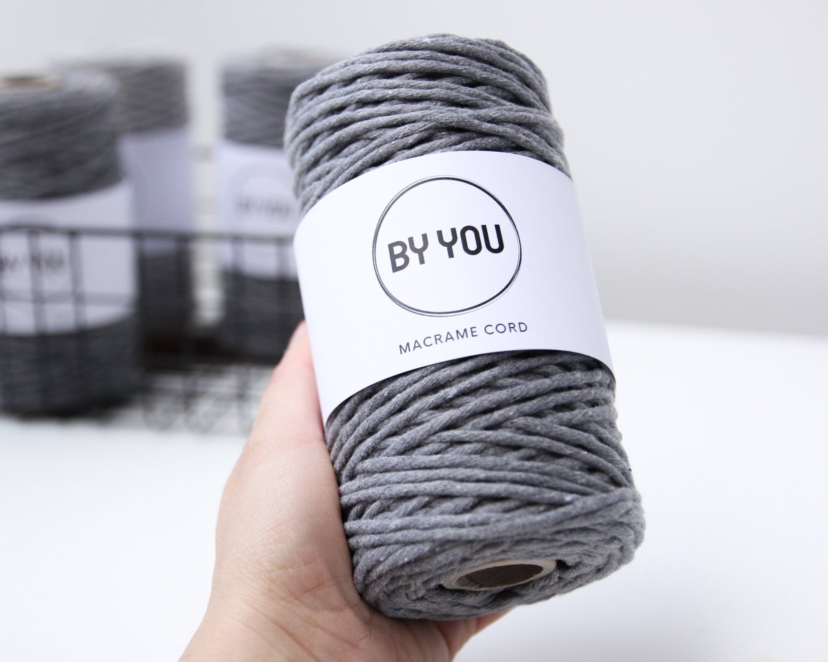 3mm Cotton Cord DARK GREY 100m - Zuri House