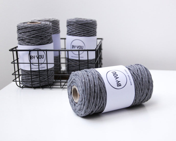3mm Cotton Cord DARK GREY 100m - Zuri House