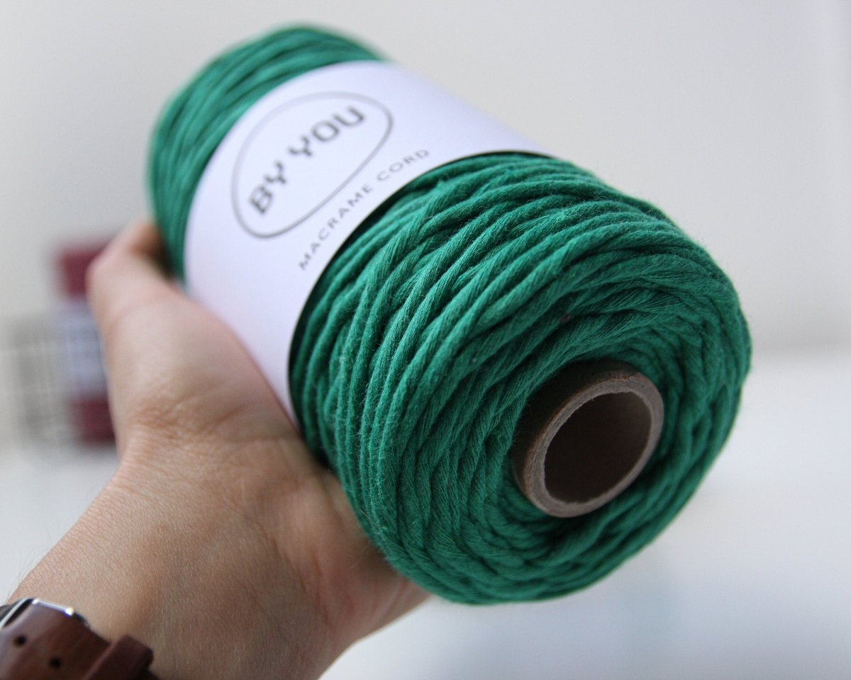 3mm Cotton Cord GRASS GREEN 100m - Zuri House
