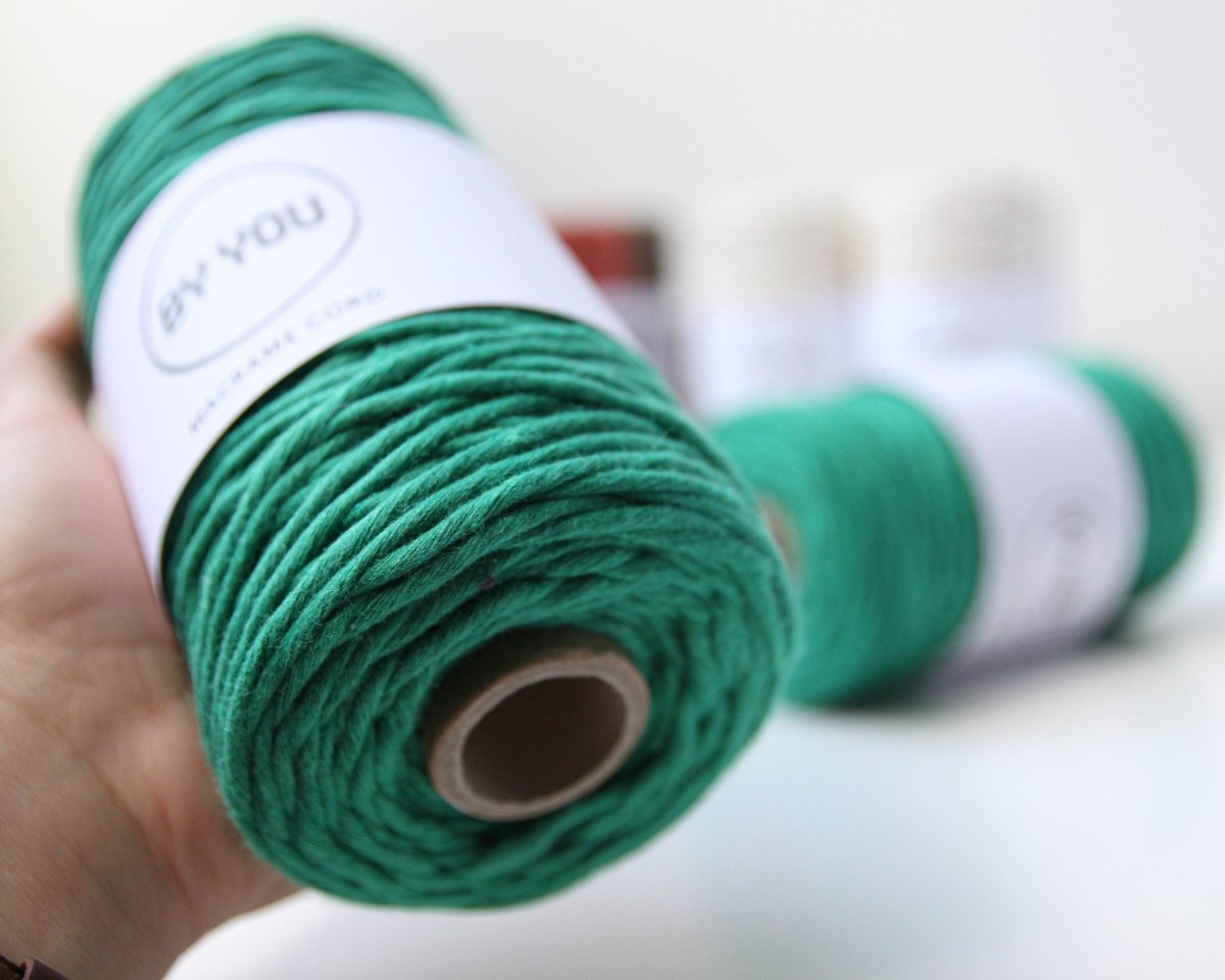 3mm Cotton Cord GRASS GREEN 100m - Zuri House