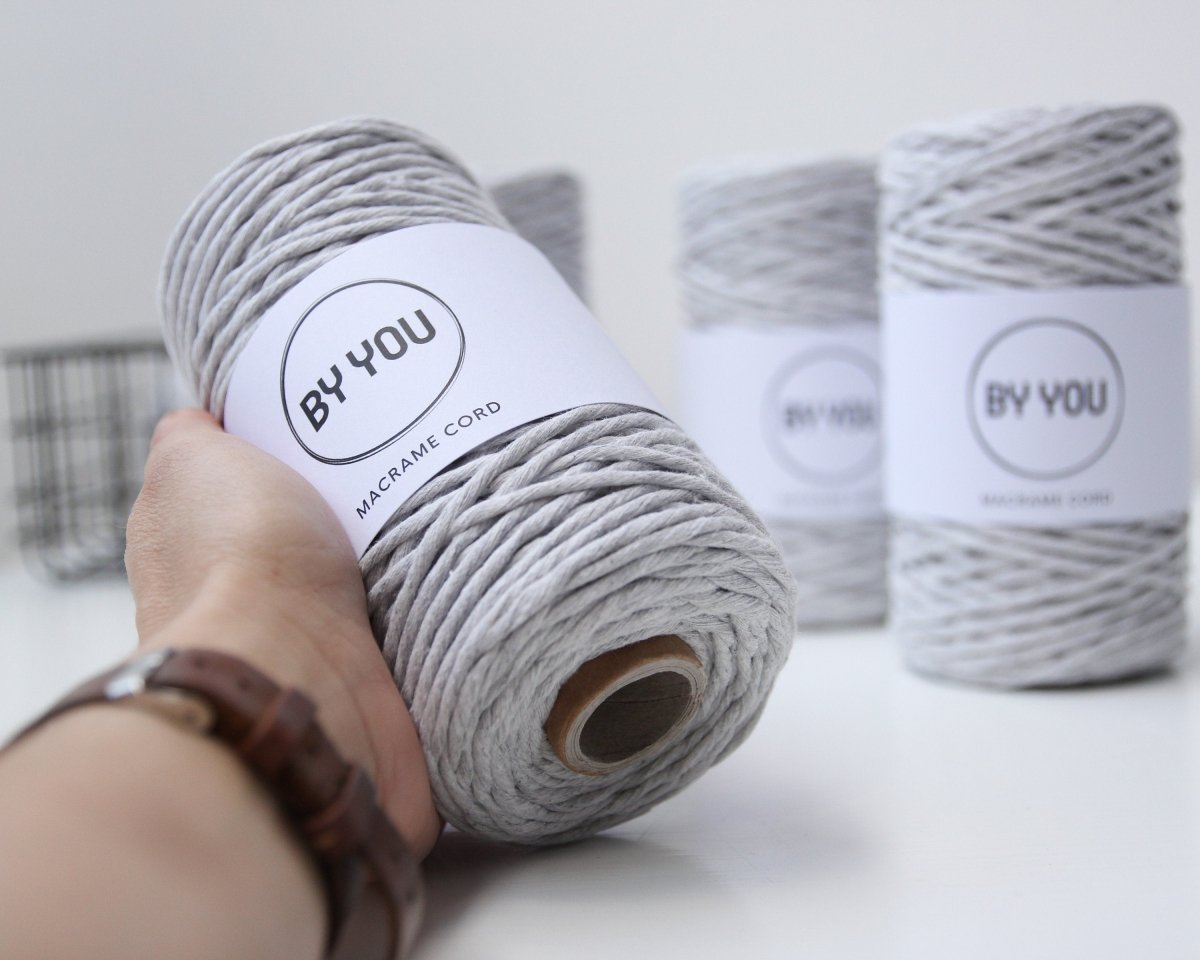 3mm Cotton Cord LIGHT GREY 100m - Zuri House