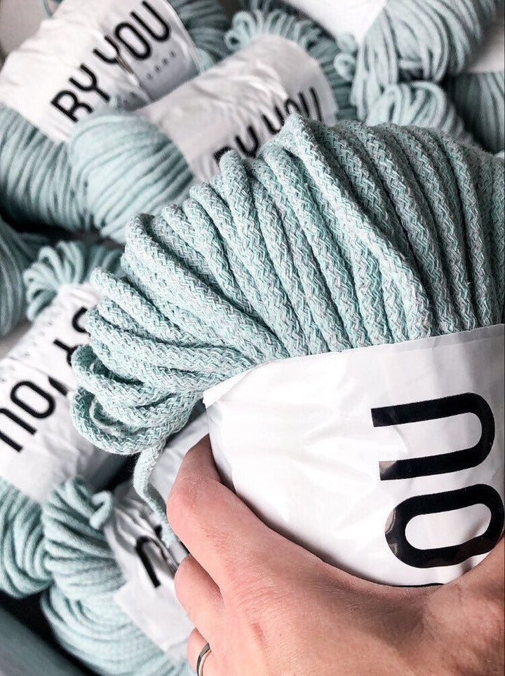 5mm Cotton Cord MARL MINT 100m - Zuri House
