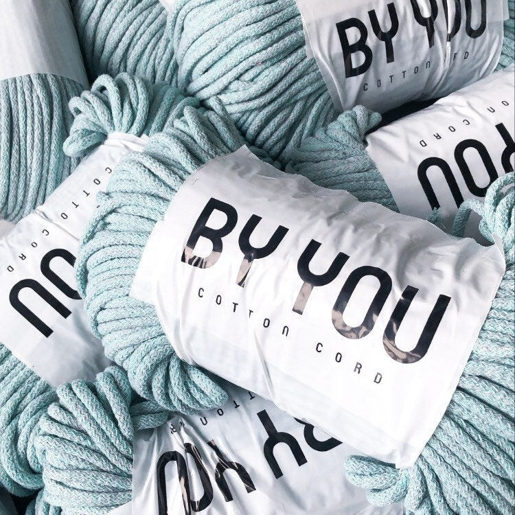 5mm Cotton Cord MARL MINT 100m - Zuri House