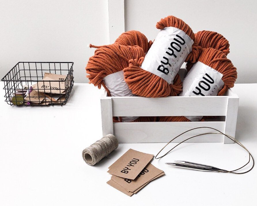 5mm Cotton Cord PUMPKIN 100m - Zuri House