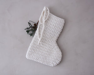 Crochet Christmas Stocking | IVORY | Personalised name