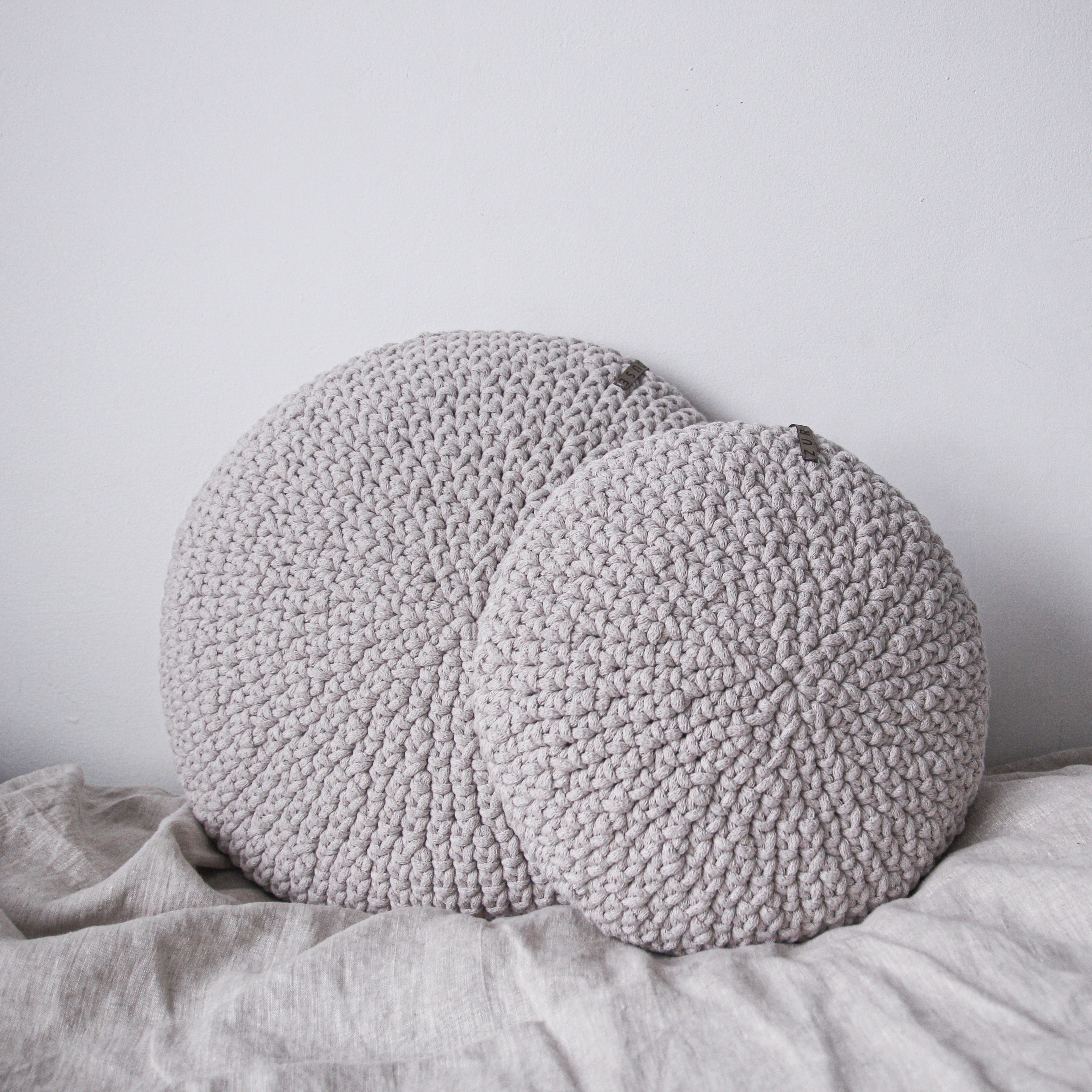 Crochet round cushion | OATMEAL - Zuri HouseAll Products,Cushions,SHOP