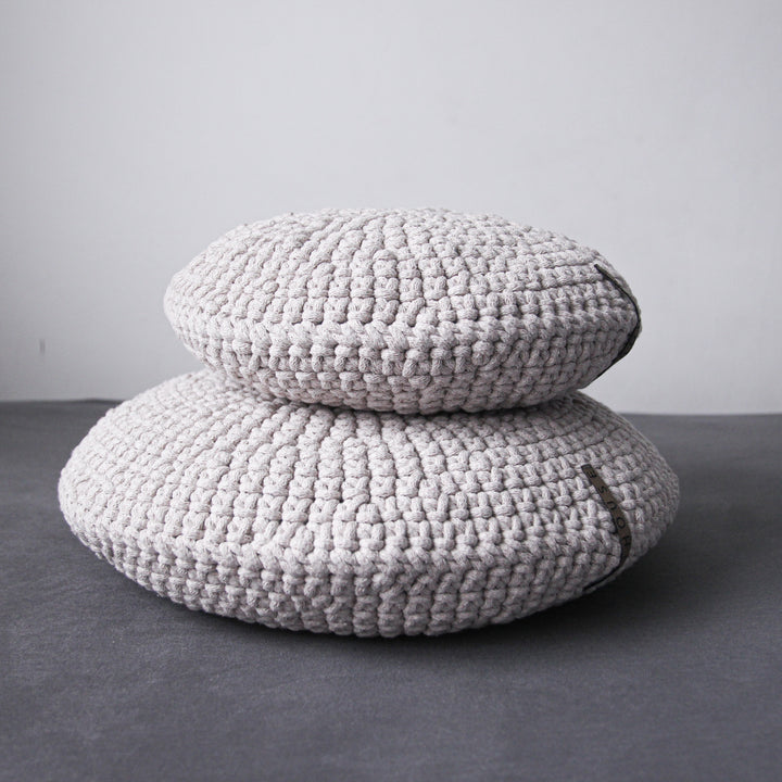 Crochet round cushion | OATMEAL - Zuri HouseAll Products,Cushions,SHOP