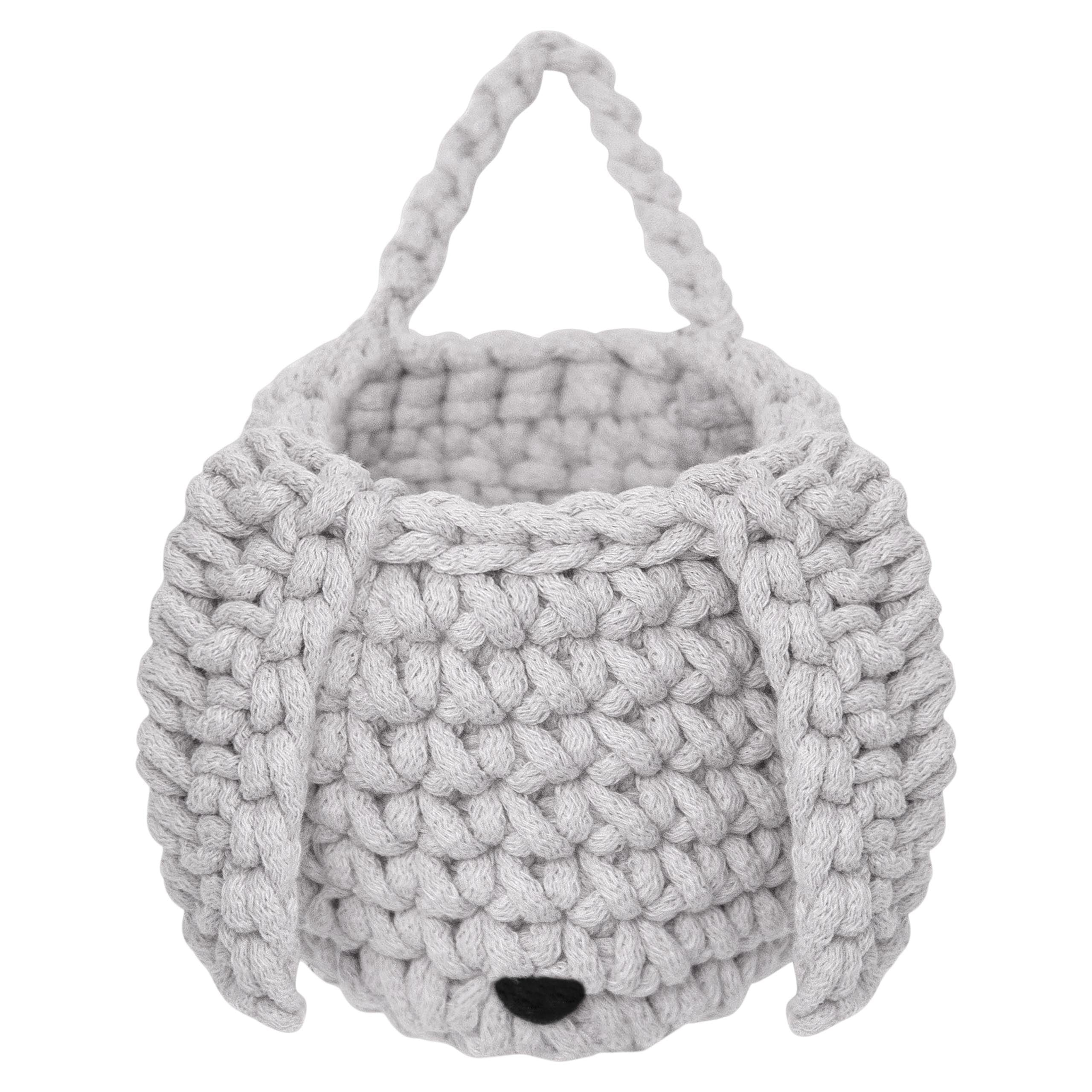 Crochet bunny basket | LIGHT GREY