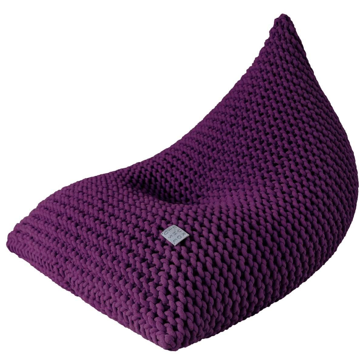 Chunky knitted bean bag | AUBERGINE - Zuri House