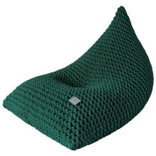Chunky knitted bean bag | BOTTLE GREEN - Zuri House